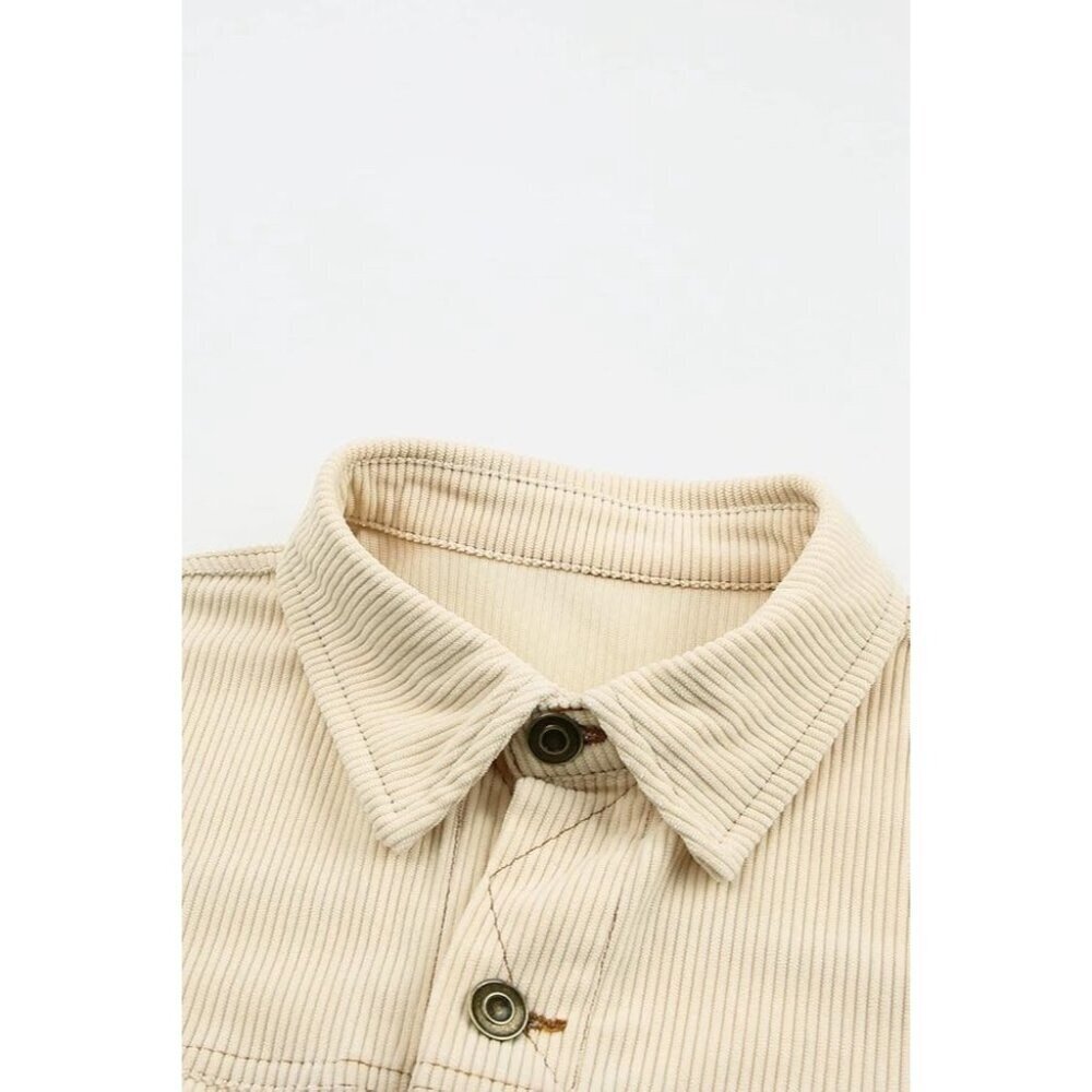 Yueary Womens Patchwork Stripe Contrast Corduroy JacketOlive Green Size XL NWOT‎ - Picture 5 of 10